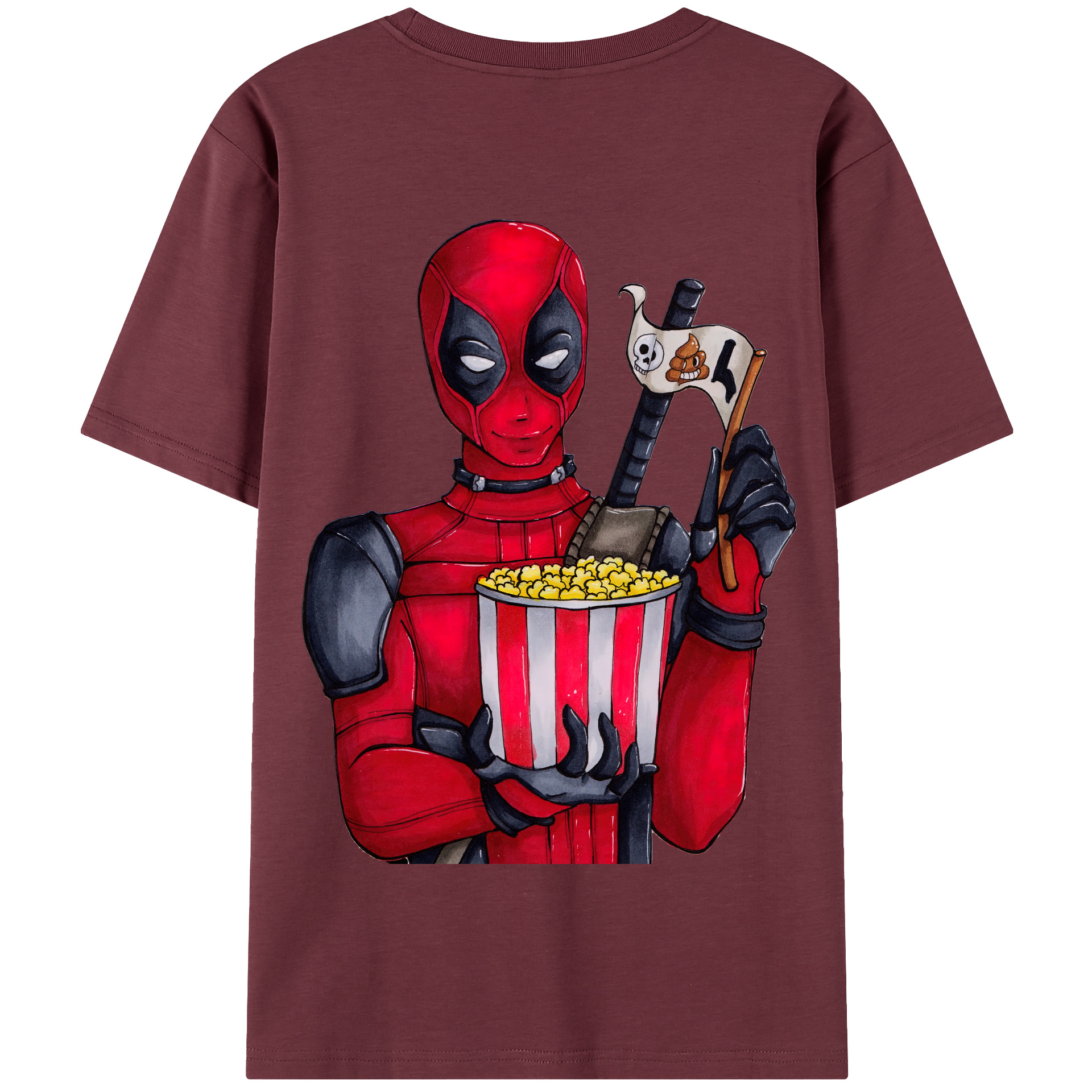 （画像用） Deadpool デッドプール 綿100％半袖Tシャツ（背面プリント）